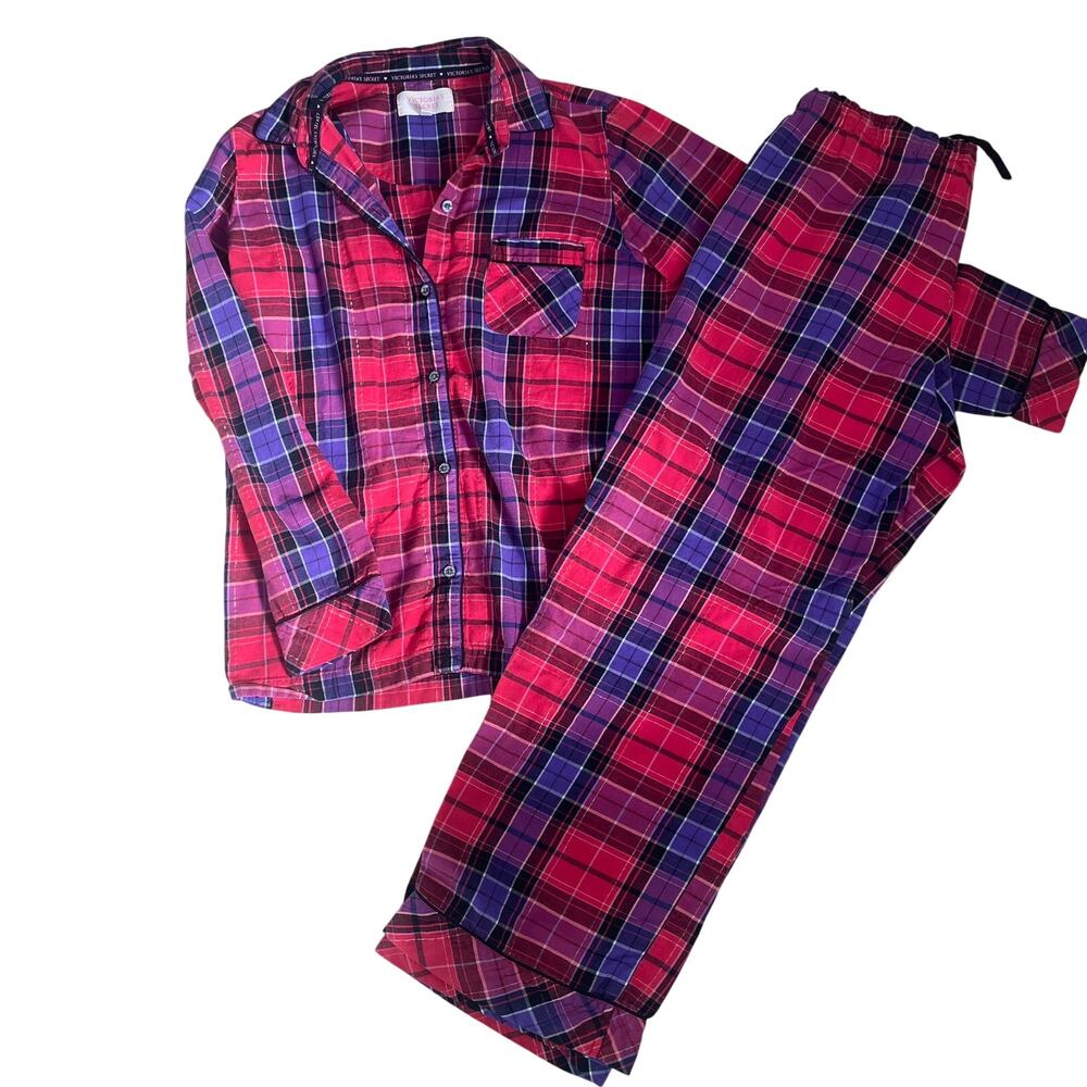 Victoria’s Secret Plaid Pajama Set | Cozy Flannel Lounge Sleepwear Sz Small